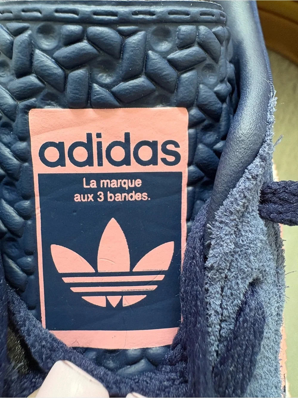 adidas Gazelle Navy with Pink Platform Sneakers